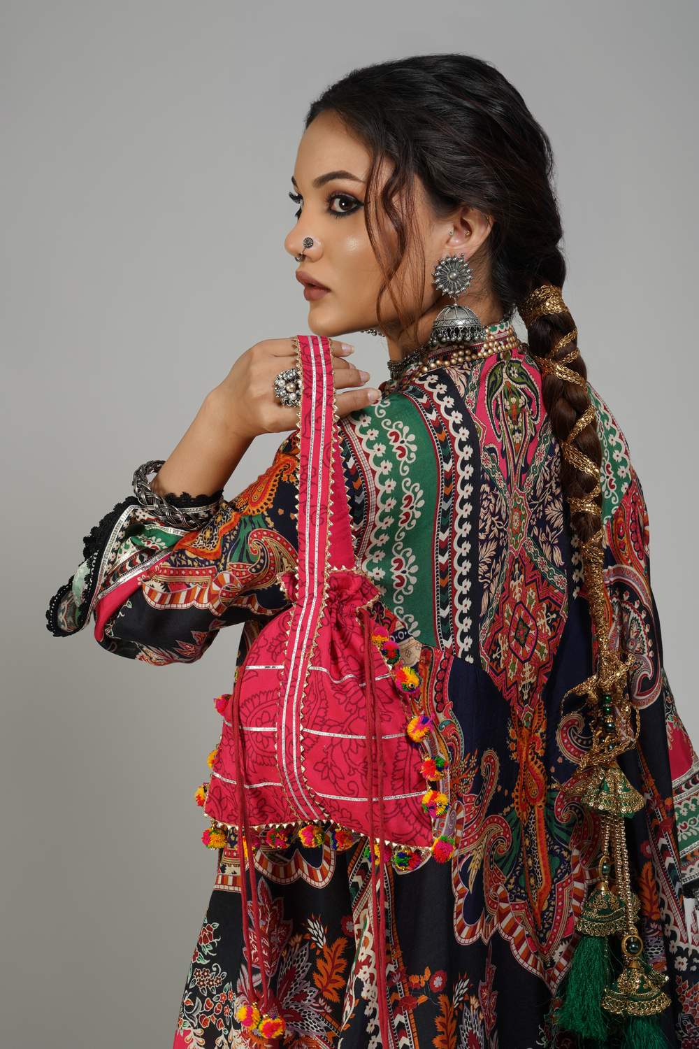 Bohemian Blossom Printed Cotton Muslin Co-ord Set for Women