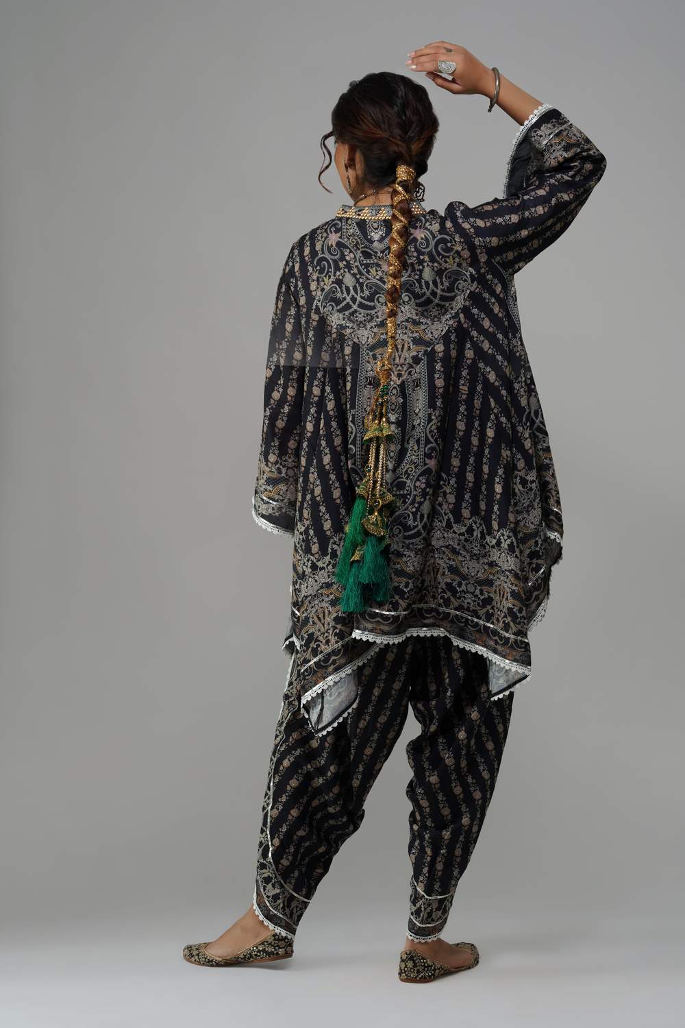 Midnight Tapestry Cotton Muslin Co-ord Set for Evening Wear
