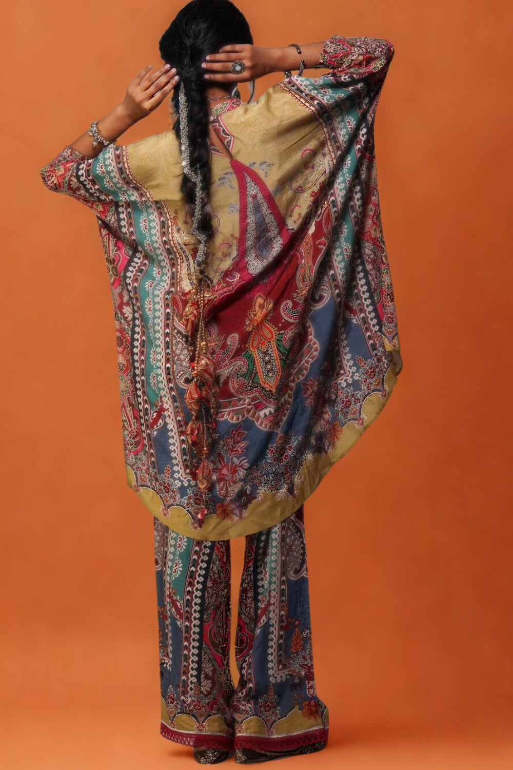 Sawariya Printed Cotton Muslin Co-ord Set with Mirror Work