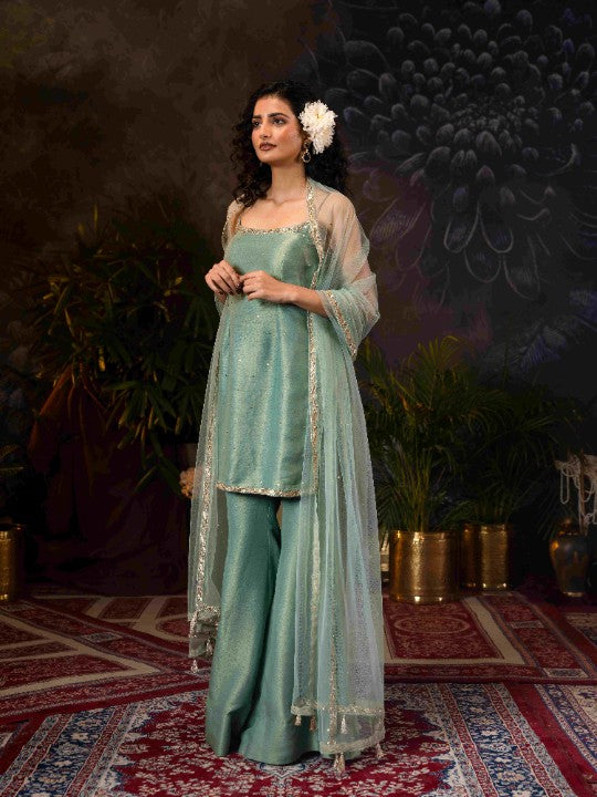 ice blue spaghetti suit set - image 1