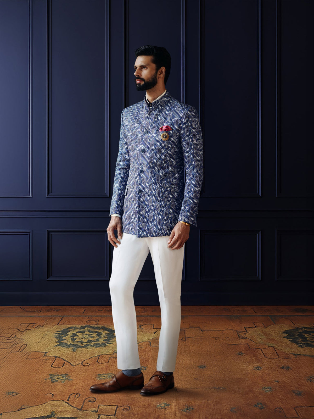 GEOMETRIC WEAVE BANDHGALA