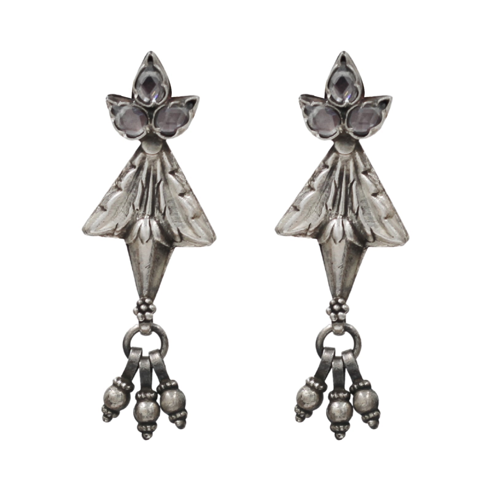 Sangeeta Boochra Contemporary Oxidised Silver Dangles