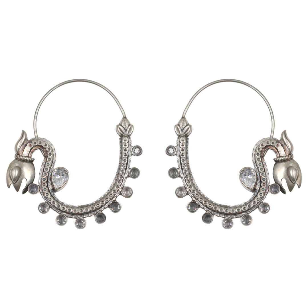 Sangeeta Boochra Heritage Oxidised Hoop Earrings