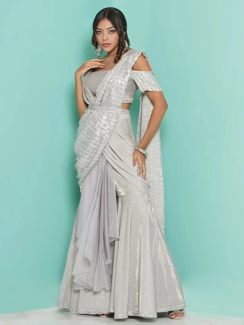 Double pallu drape Gharara & Blouse