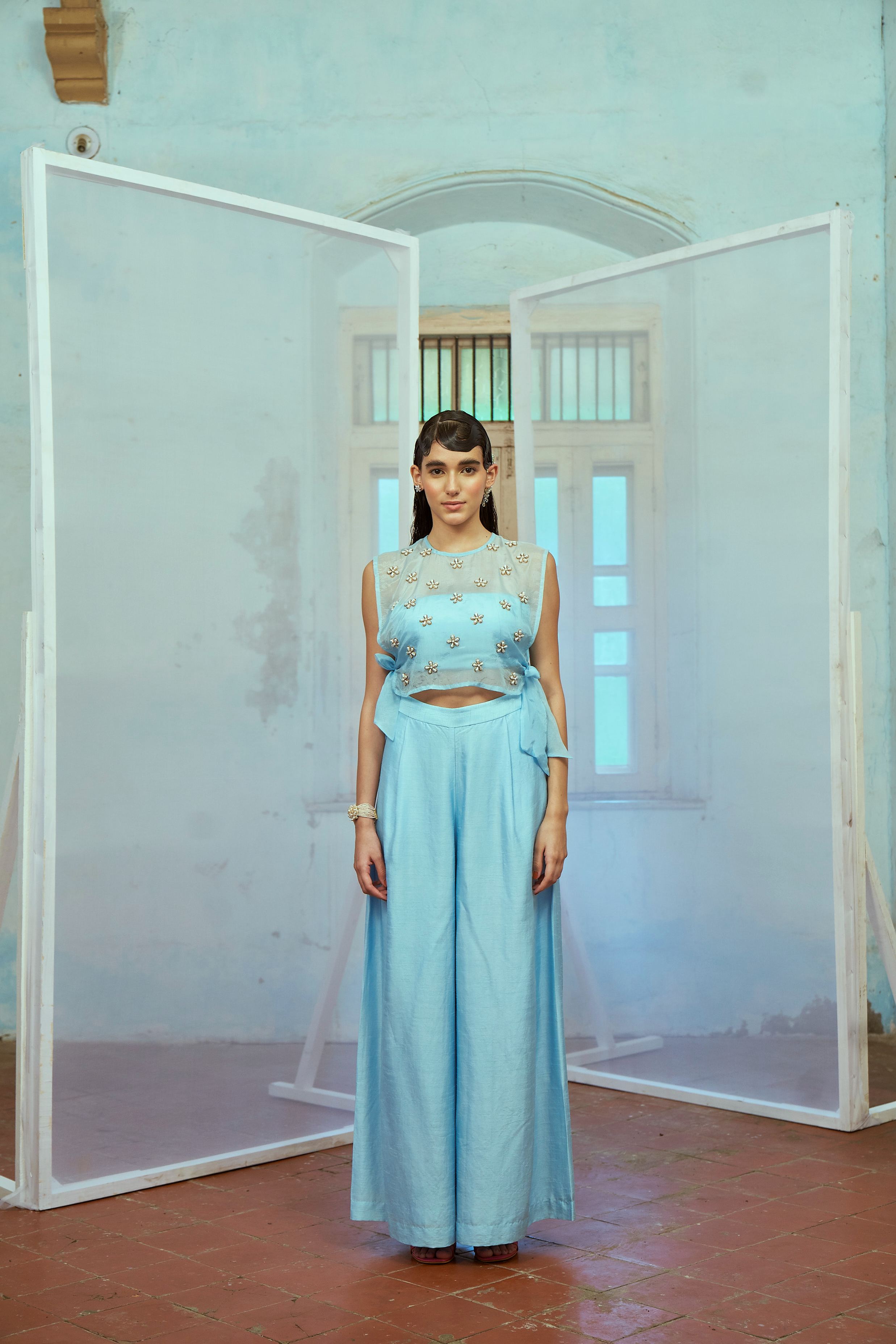 Whimsical Charm: Powder Blue BIB Set