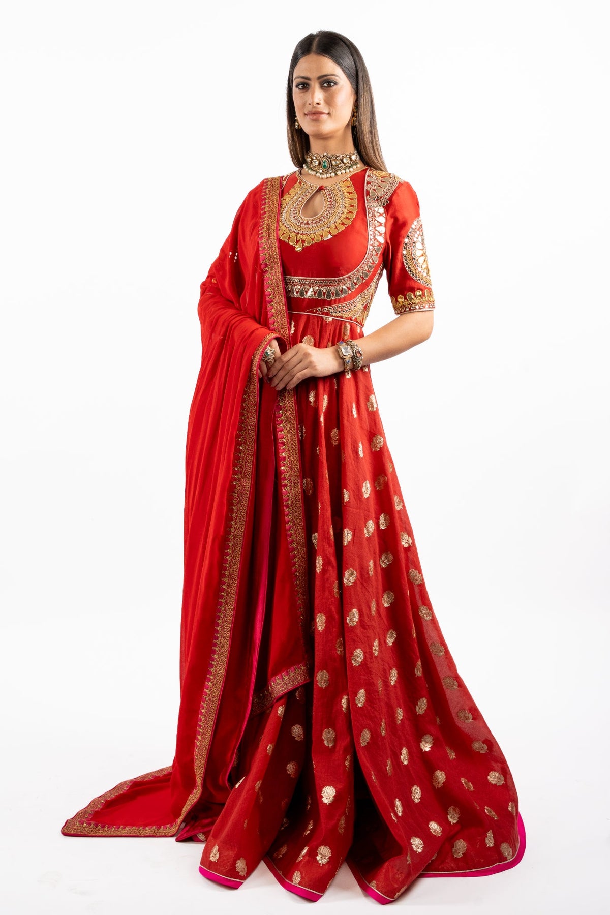 Sindoori Red Bridal Anarkali Set