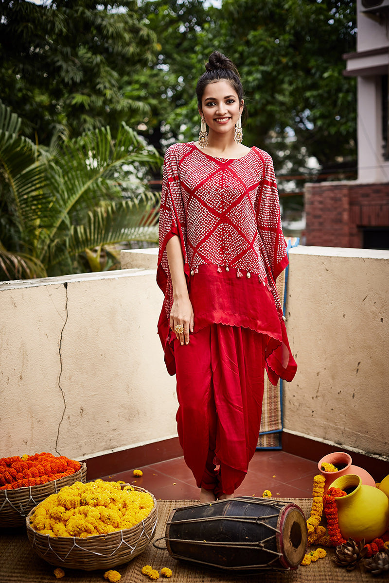 short kaftan with flap dhoti