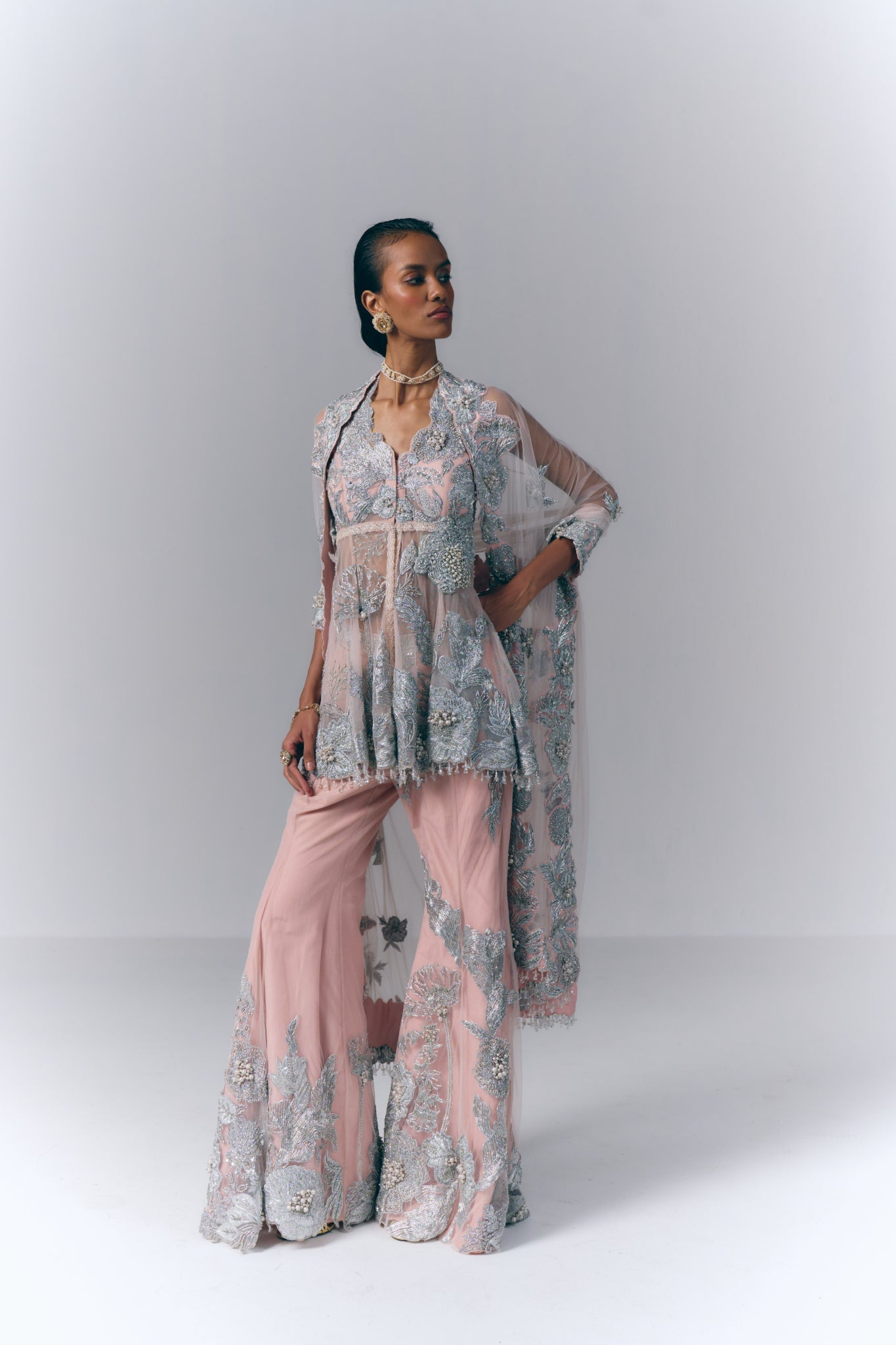 Aurora Blush Peplum set