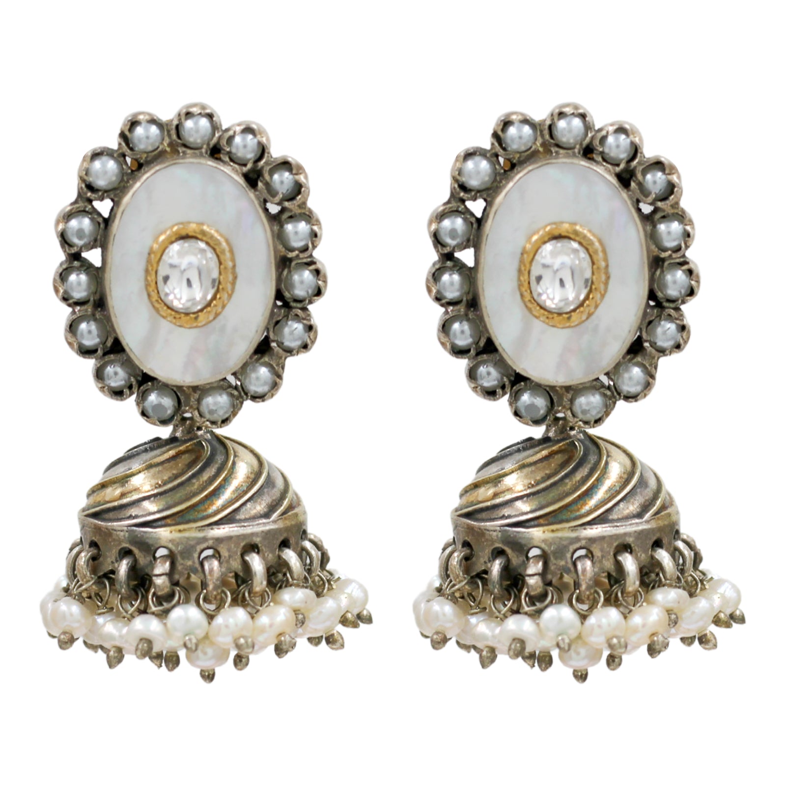 Sangeeta Boochra Heritage Mother of Pearl Jhumka Earrings