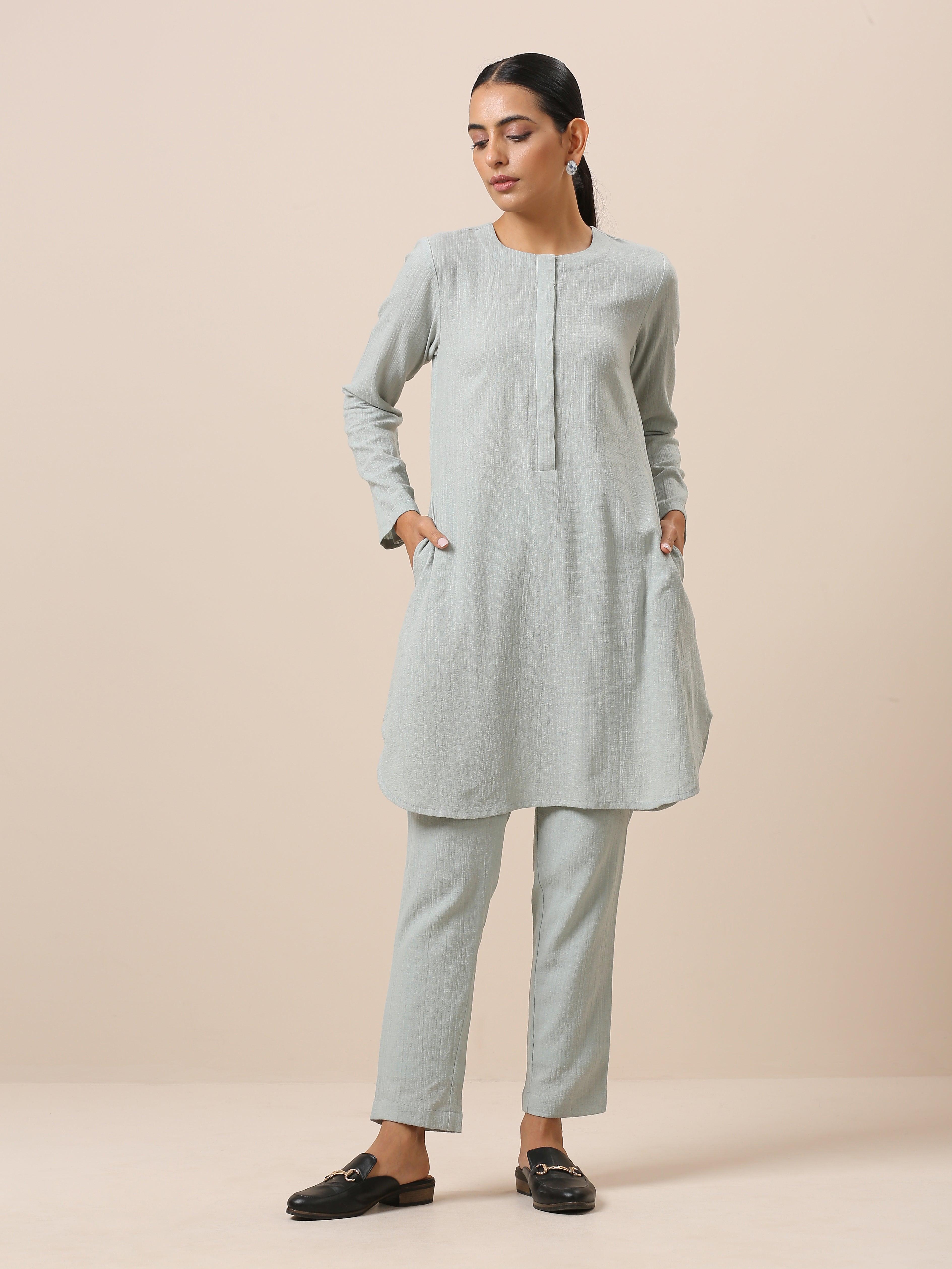 Cotton Pastel Blue Short Co-Ord Set - trueBrowns