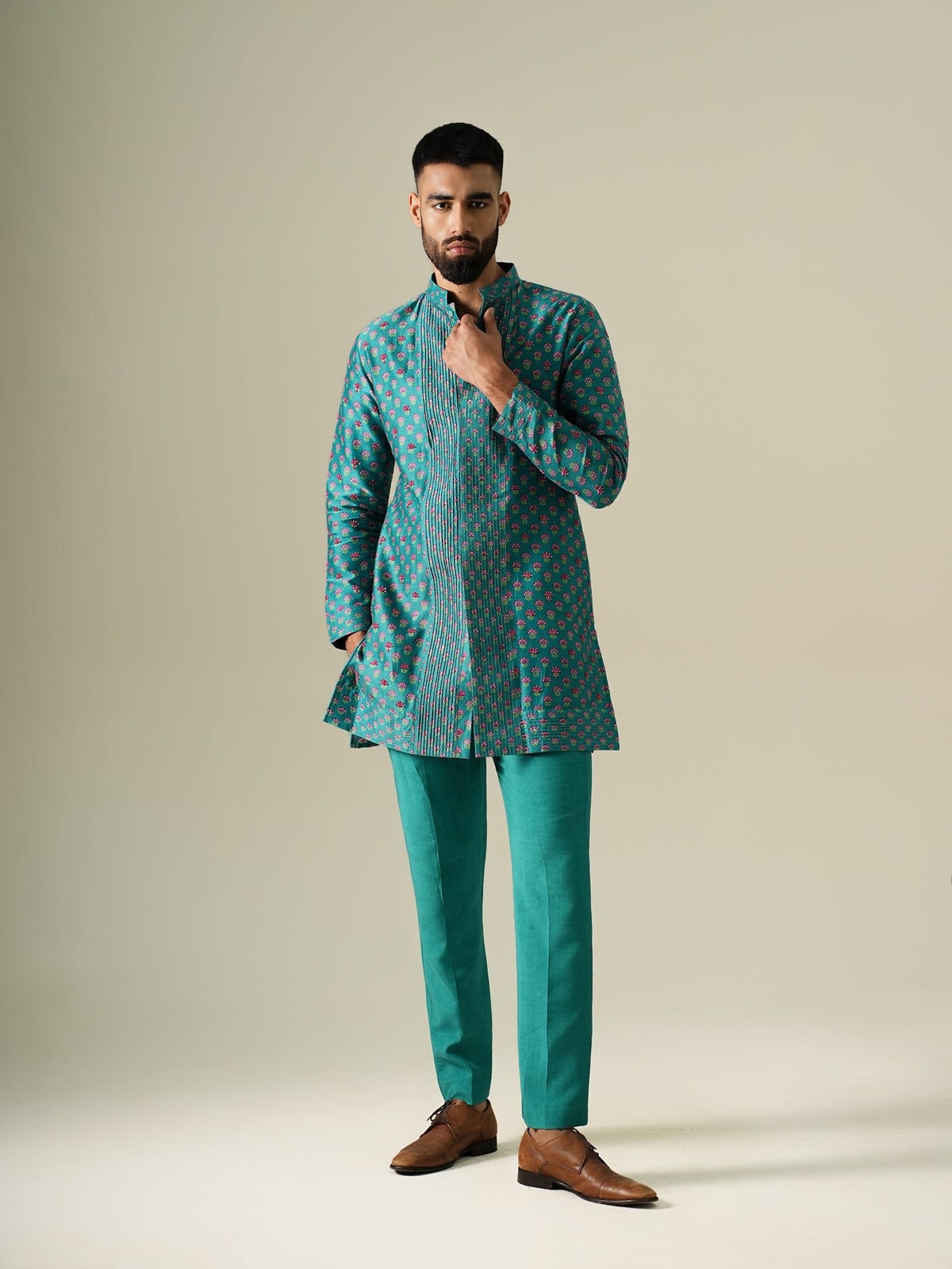 Teal Garden Kurta Set