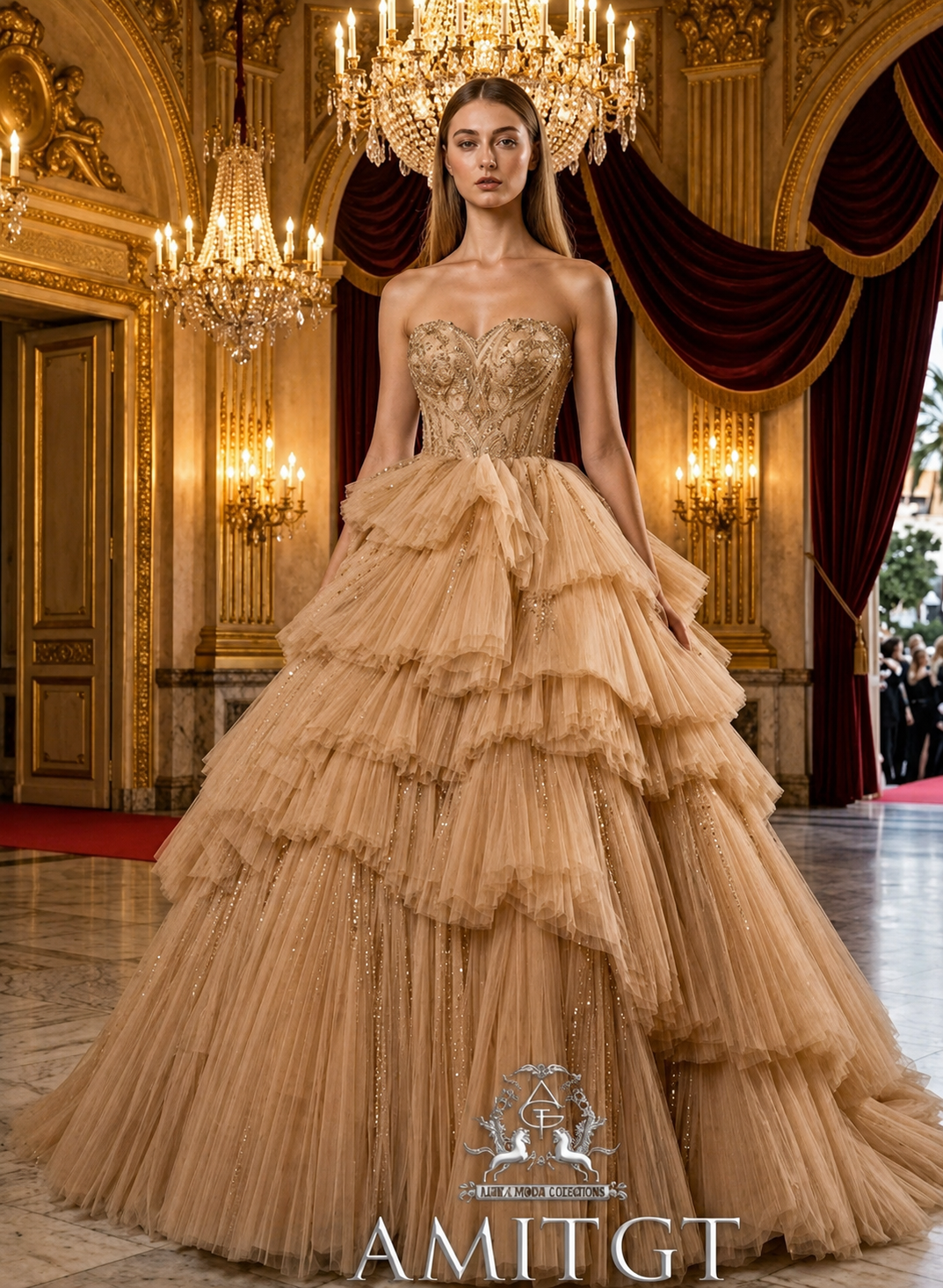 Embroidered fantasy gown