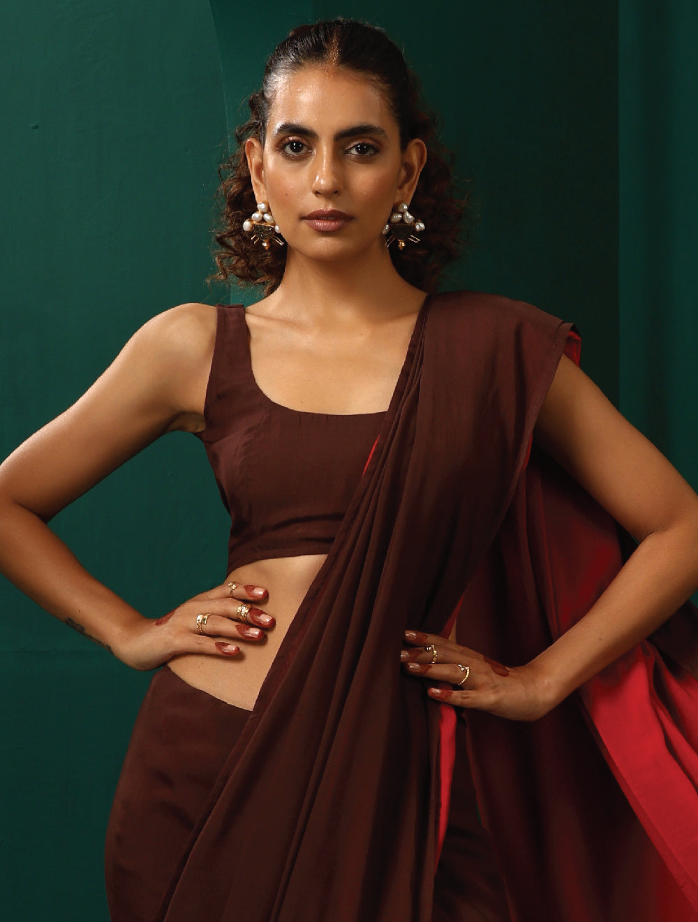 trueBrowns Cola Muslin Silk Sleeveless Blouse