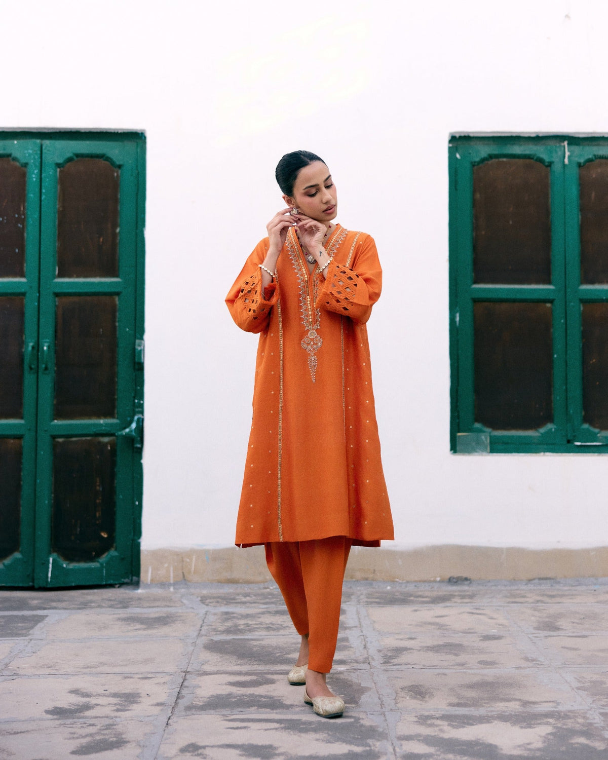 Saffron Choga Set