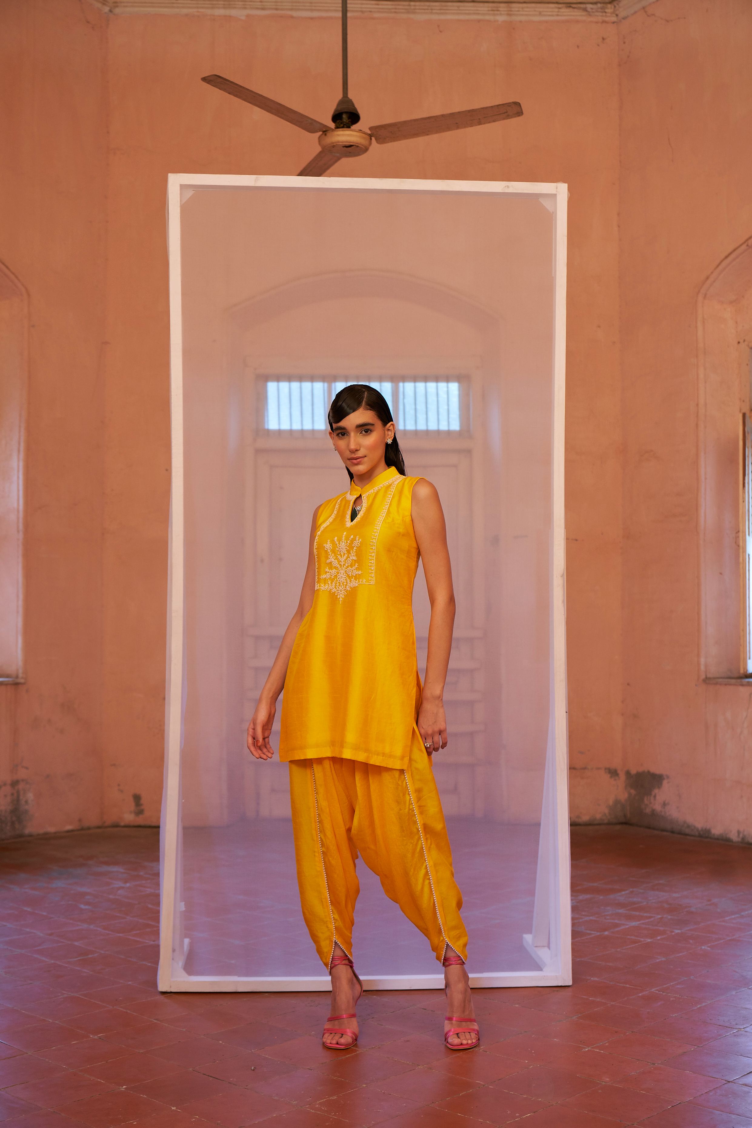 Sunshine Yellow Kurta with Tulip Pants