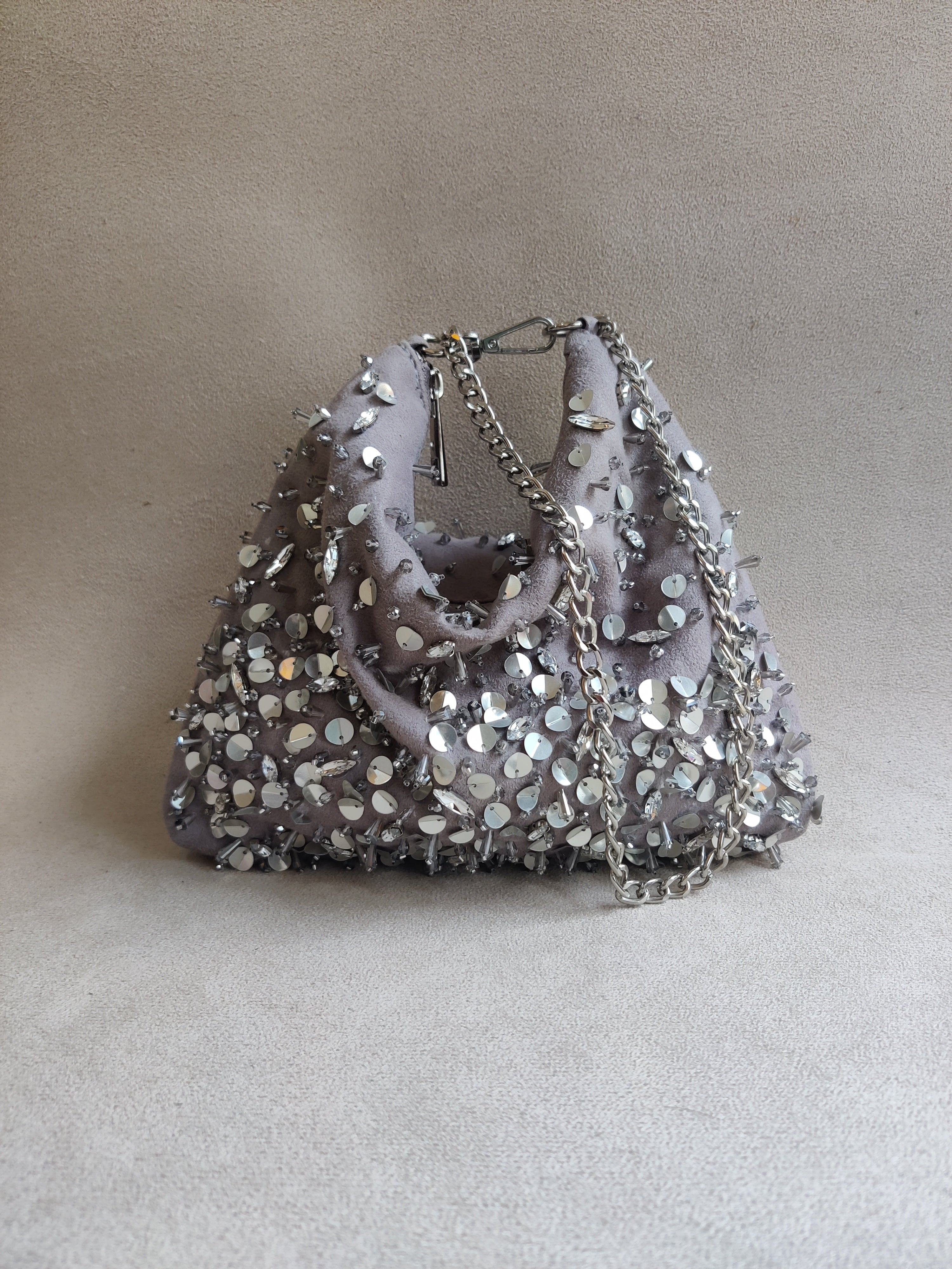 Silver Hobo Bag