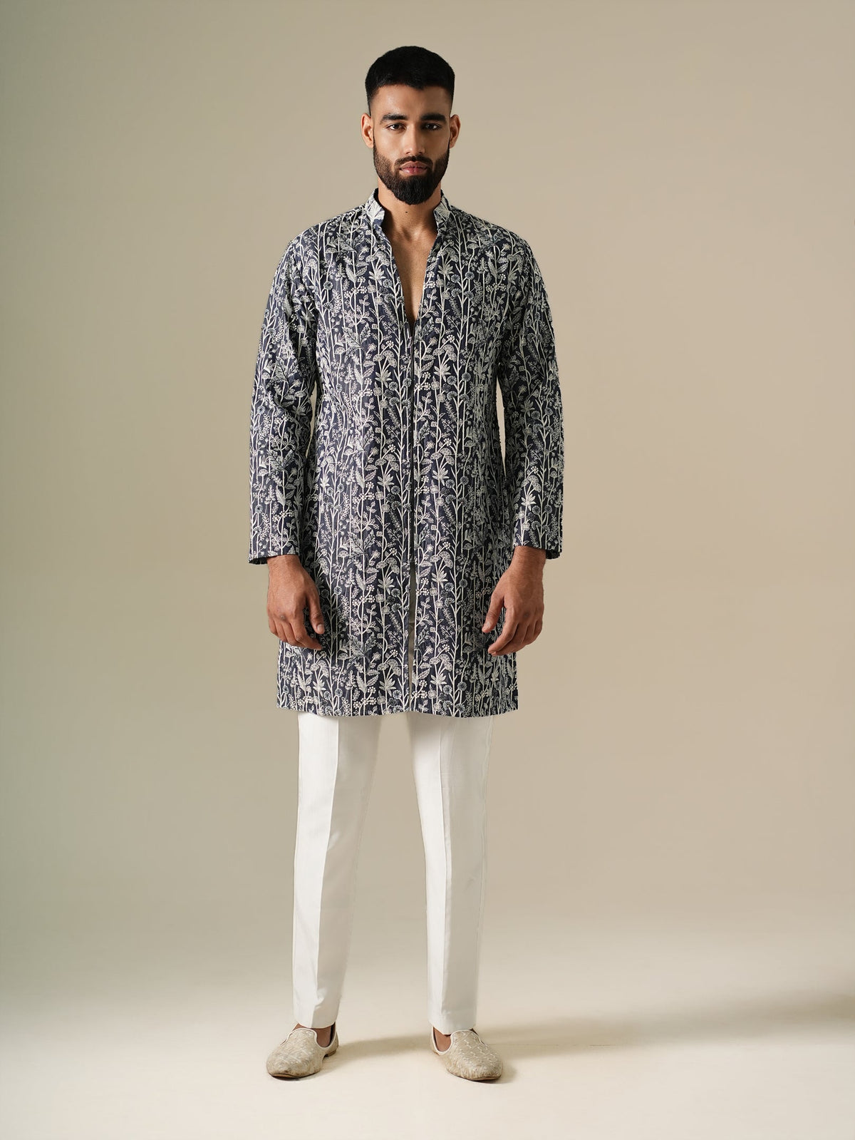 Denim Flora Kurta Set