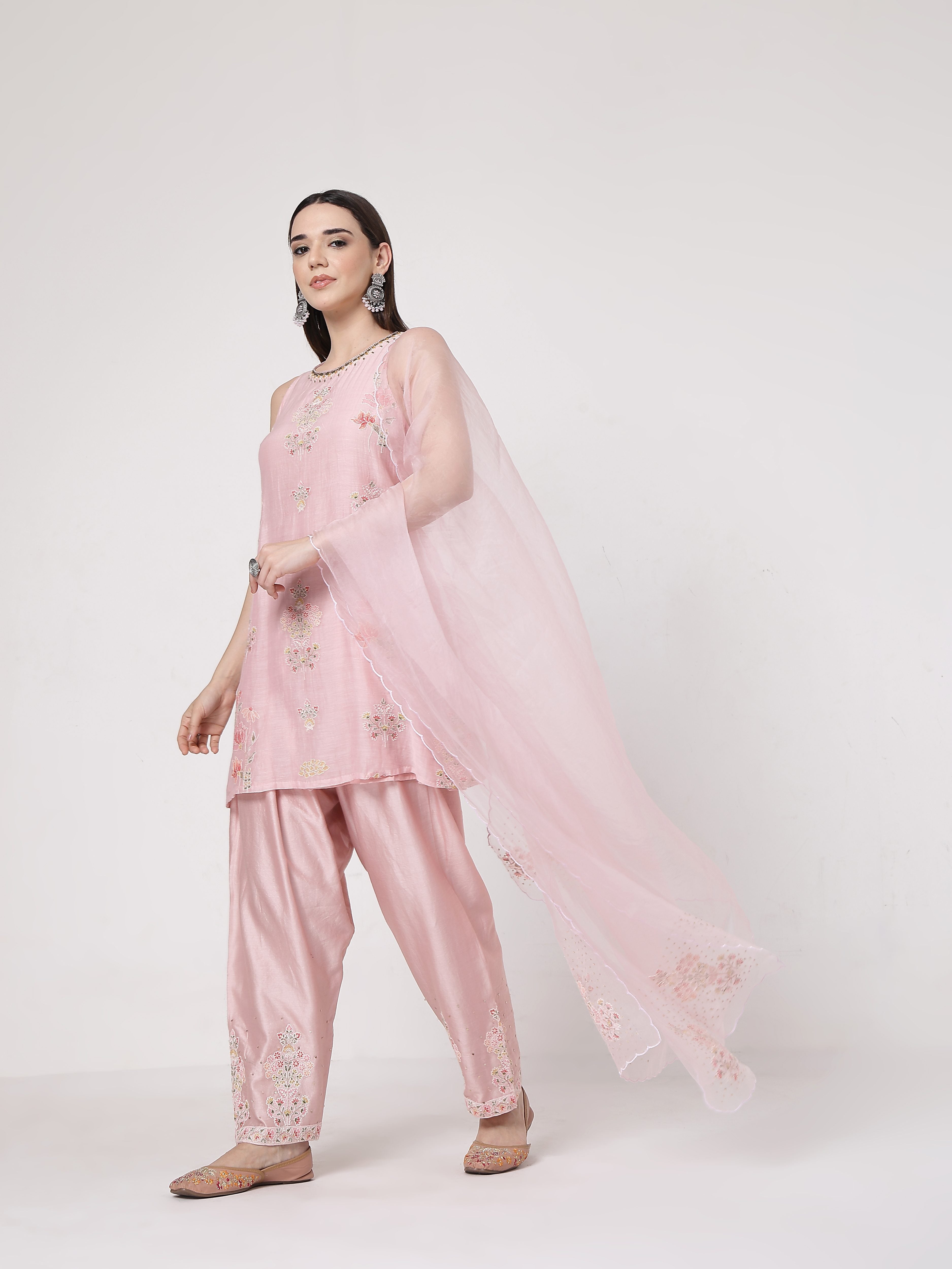 Pearl Pink A-line Salwar Set