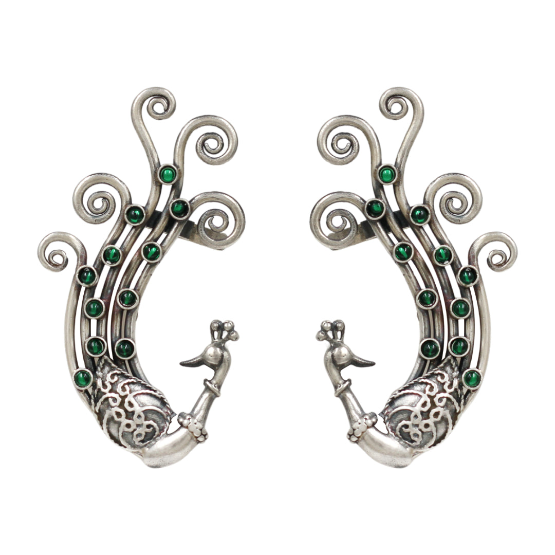 Sangeeta Boochra Artisan Peacock Statement Earrings