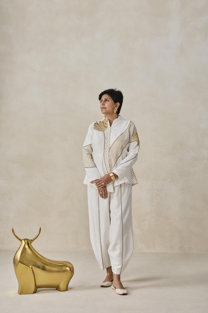 Chanderi Short Jacket Kurta Pant Set - Modern Ethnic Wear