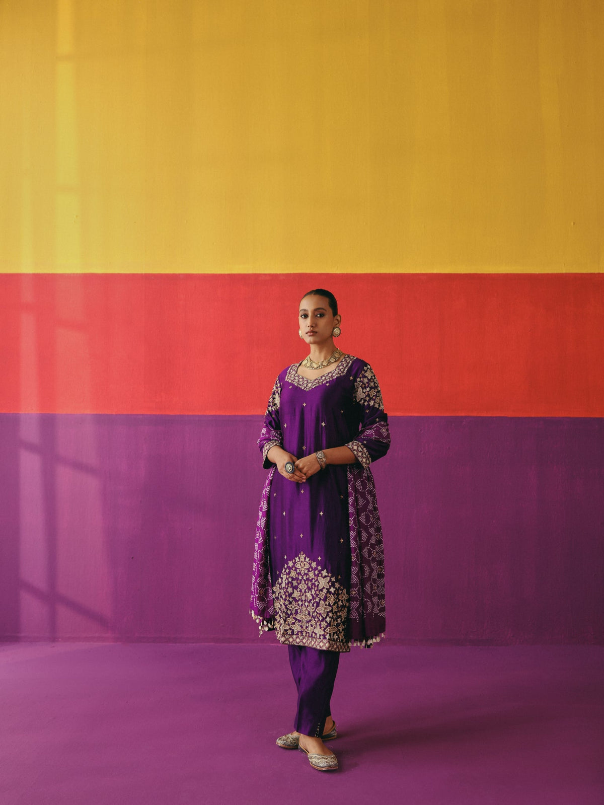 Baingani Phool Kurta Set