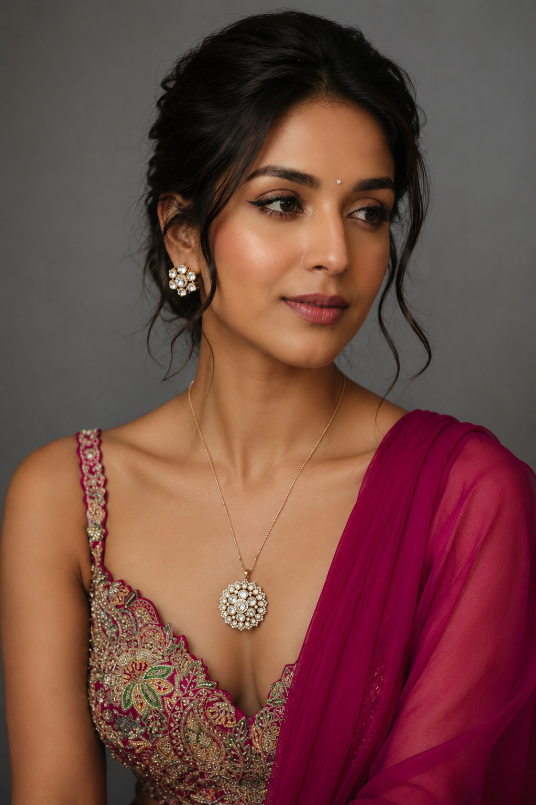 Celeste Floral Diamond-Inspired Pendant Set