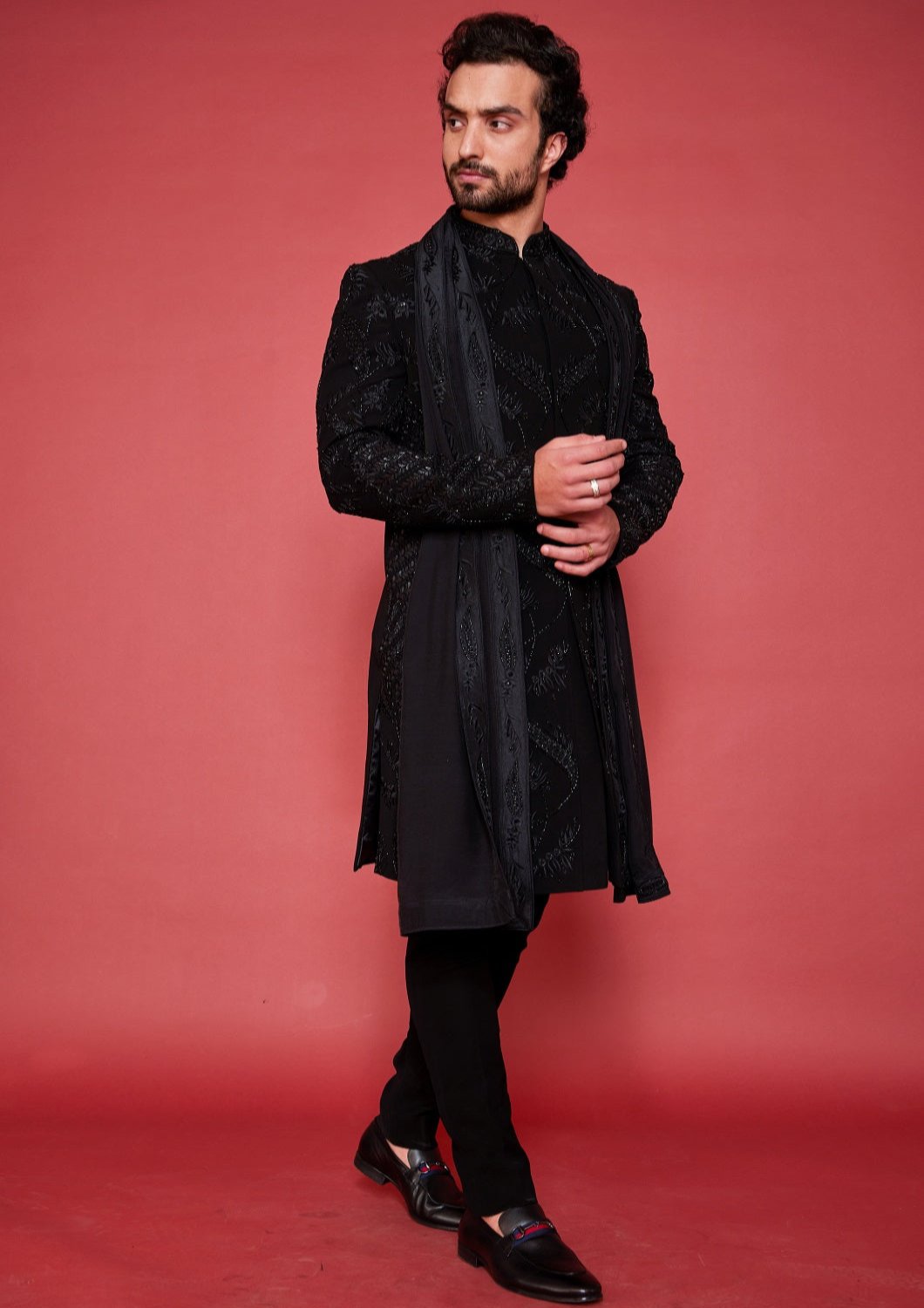 Ebony black Sherwani