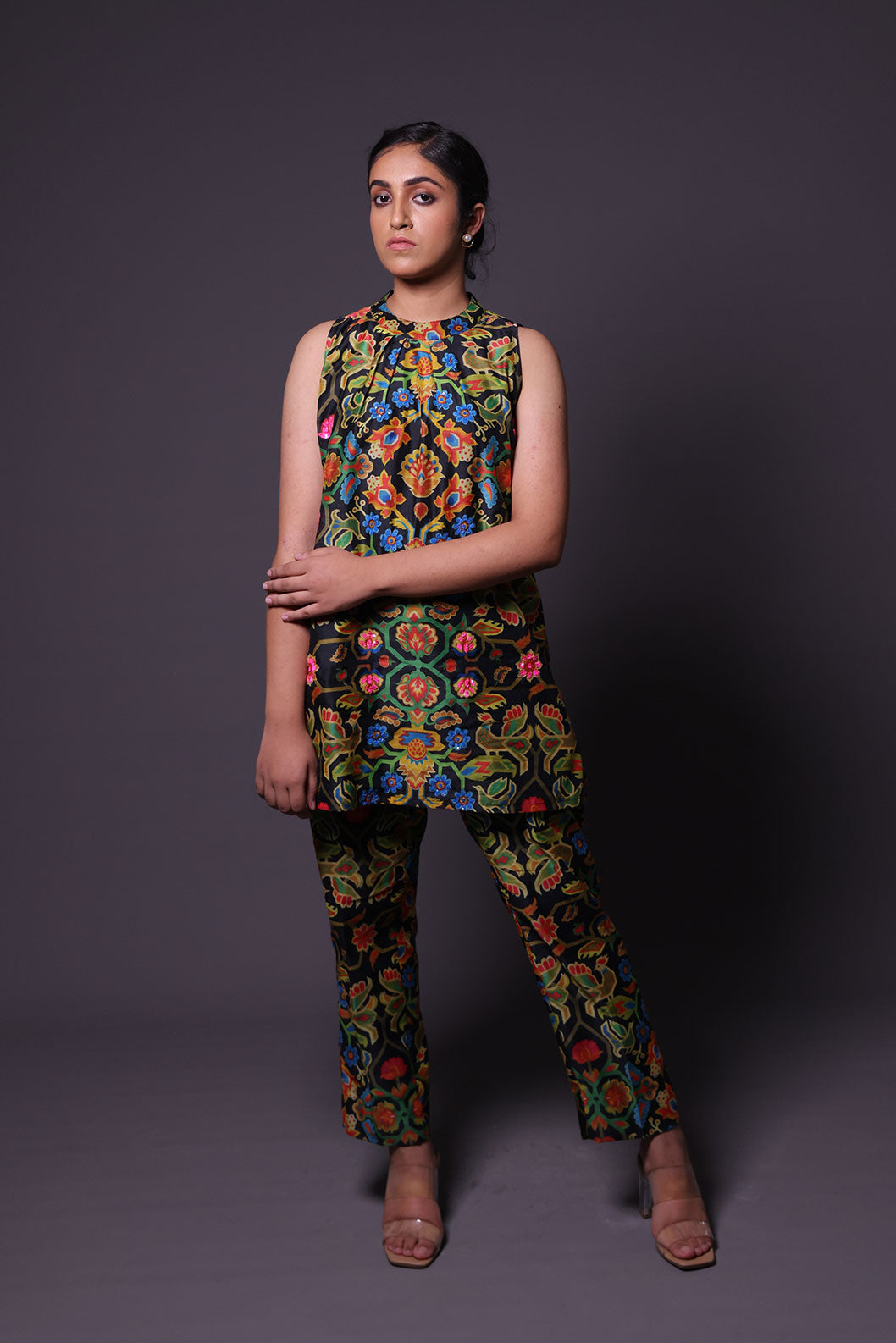 Printed Coord Set with Hand Embroidery