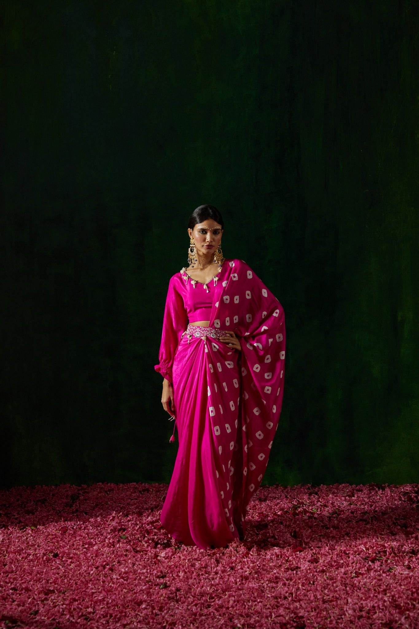 Shibori Pre-draped Saree