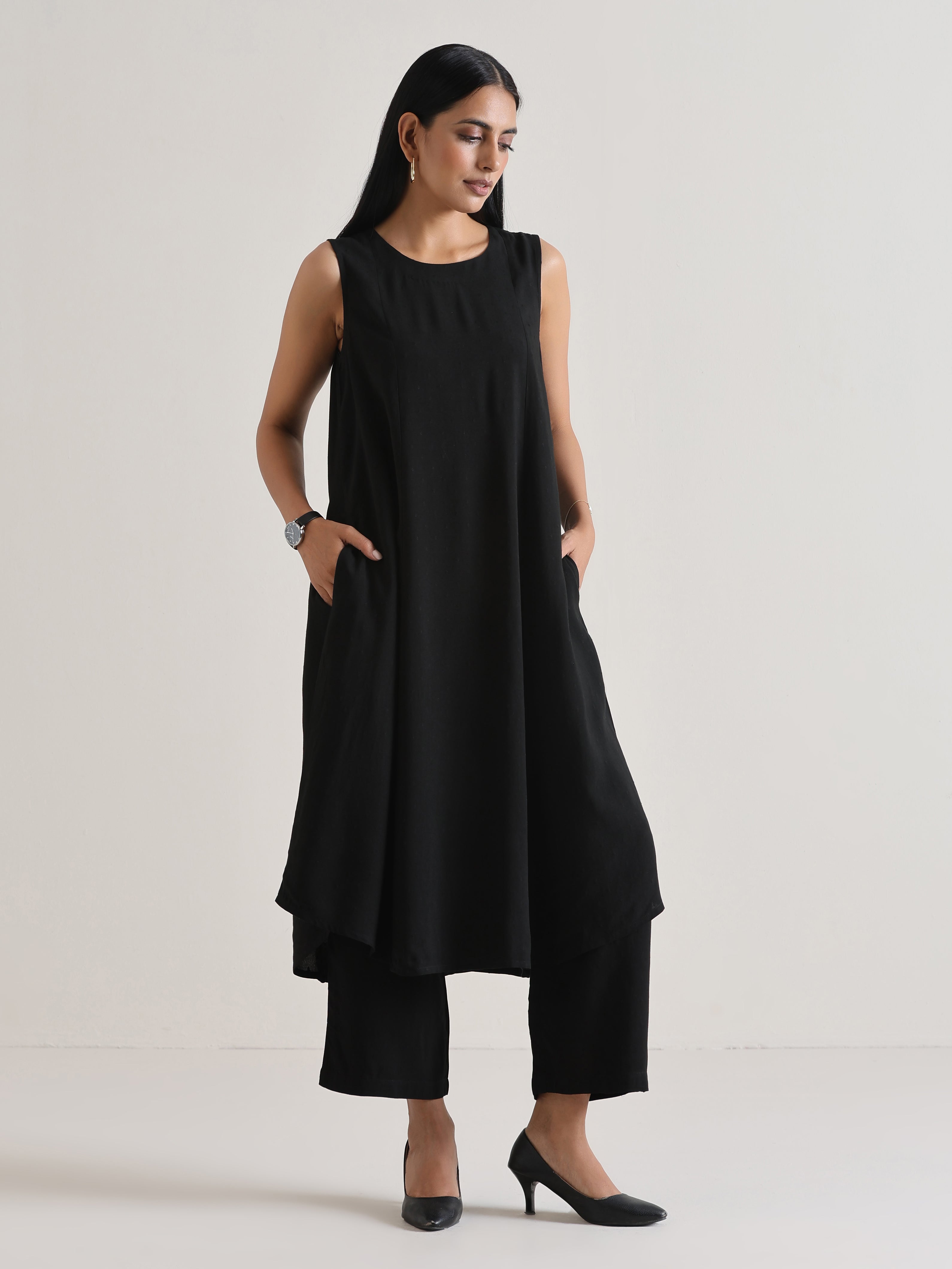 Black Panelled Co-ord Set