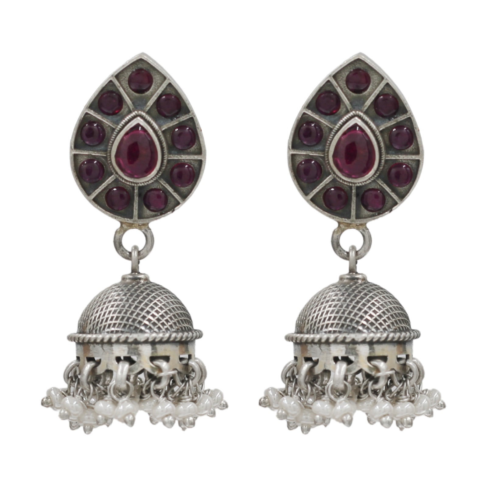Sangeeta Boochra Traditional Kundan Silver Dangler Earrings