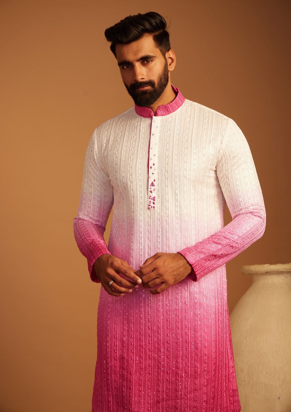 Pale Dyed Pink Kurta Set