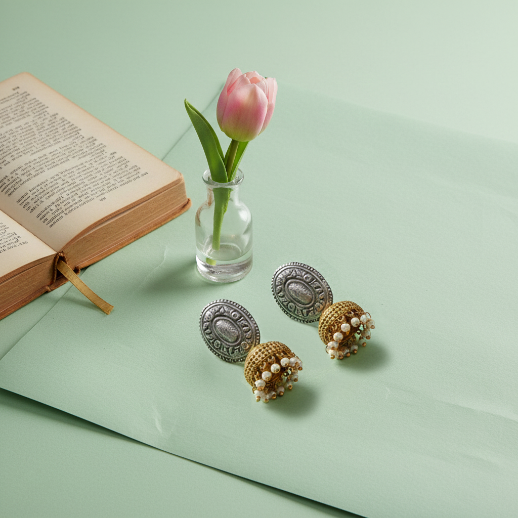 Classic Heritage Silver Jhumki Earrings  Sangeeta Boochra