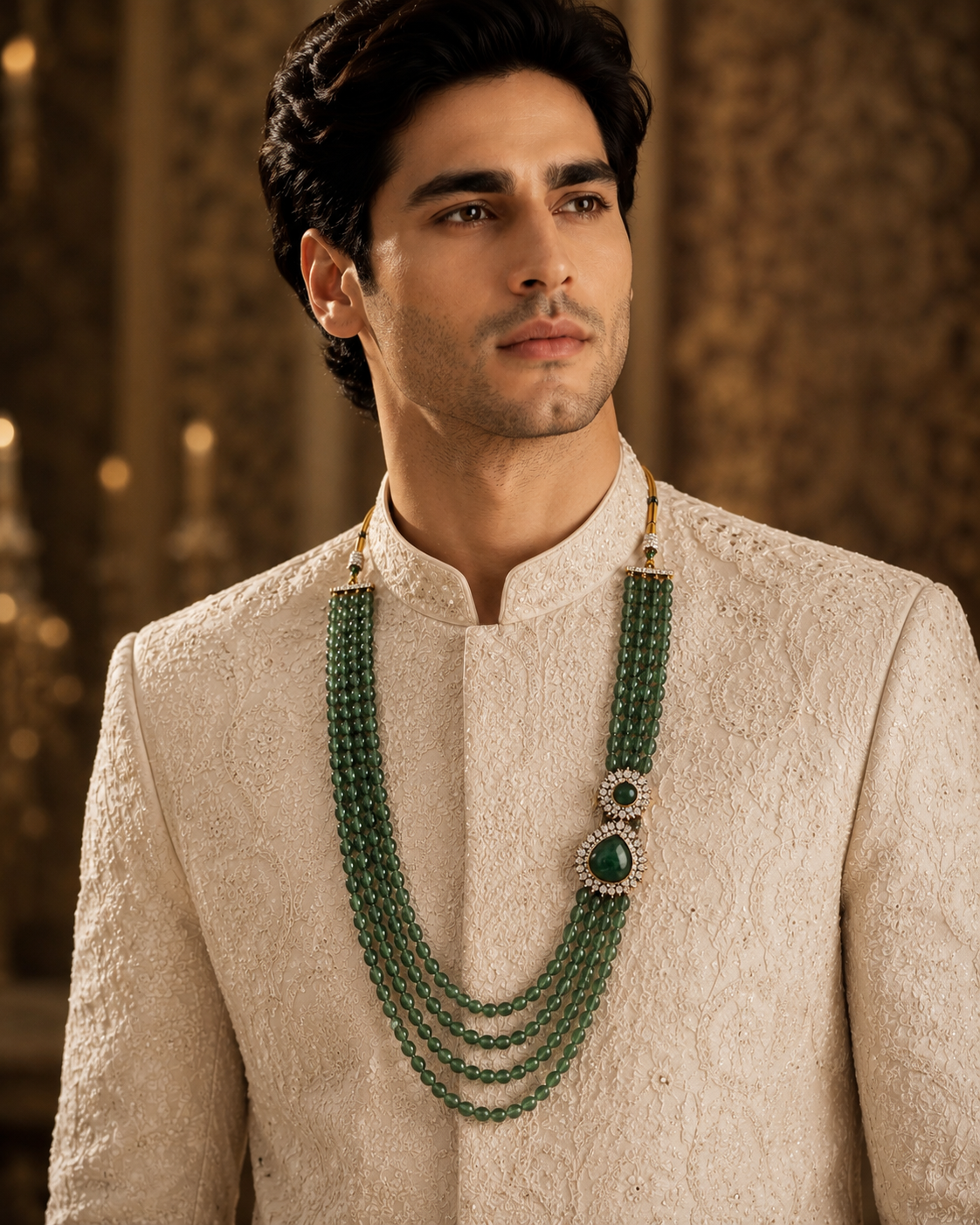 Navratna Kundan Pearl Necklace Set