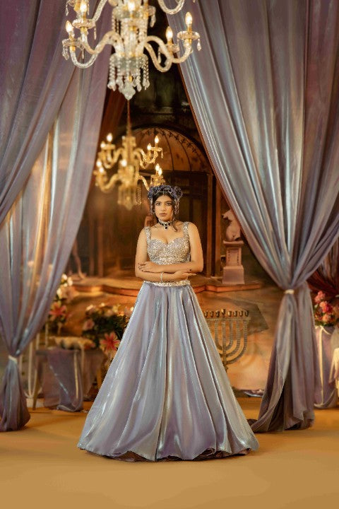 Lavender Organza Satin Skirt - image 1