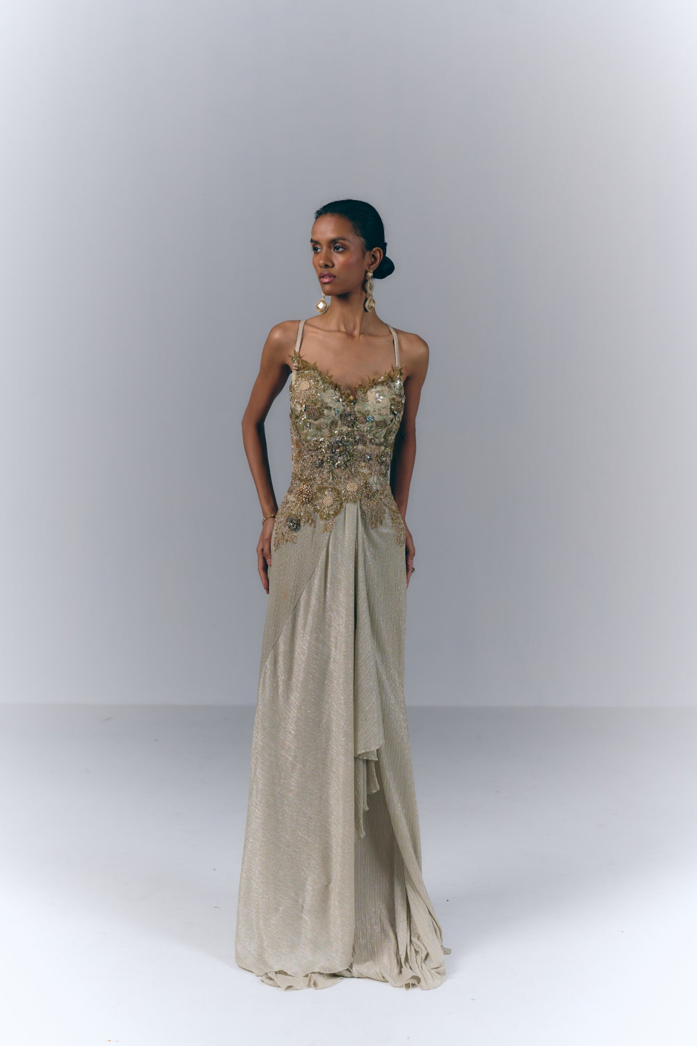 Champagne Drape Gown