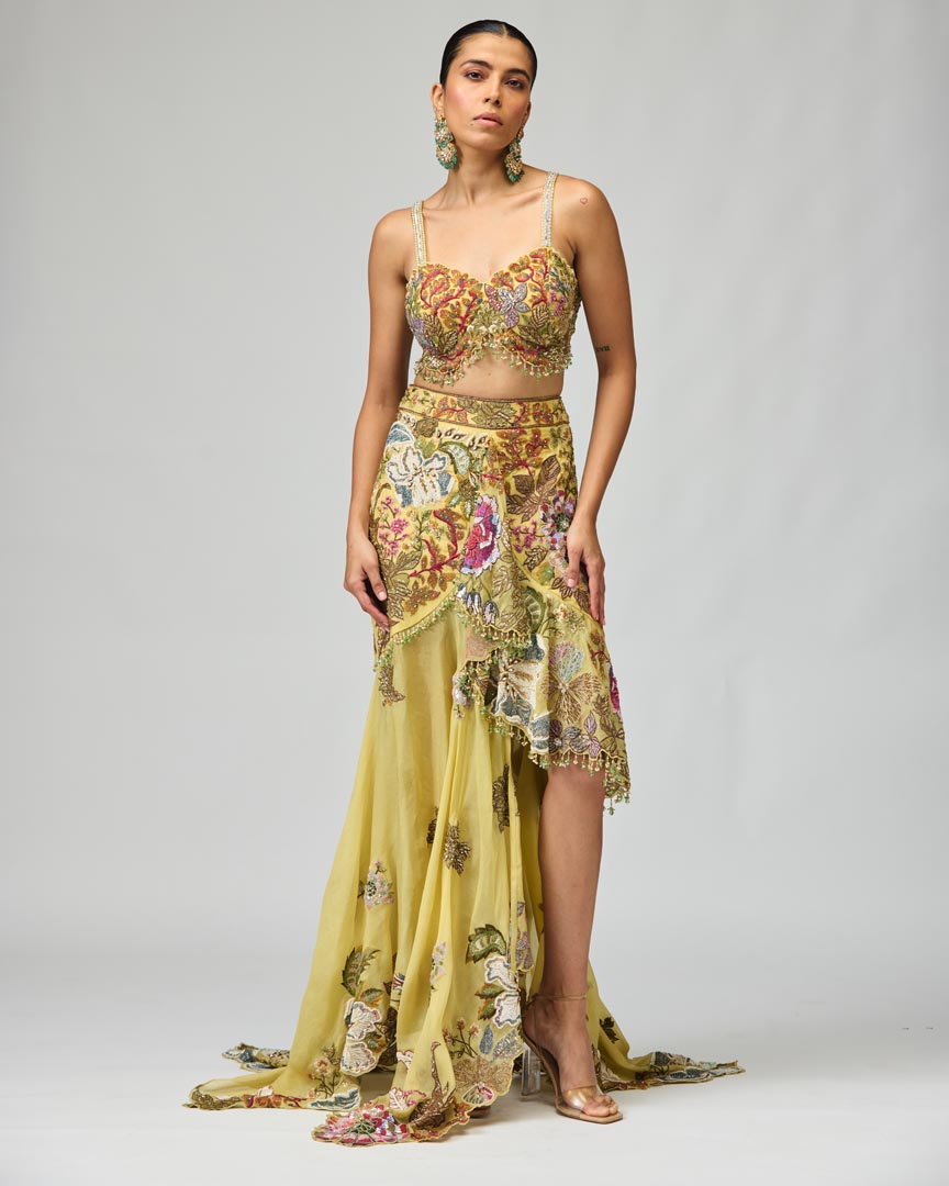 ASSYMETRIC ORGANZA CO-ORD SET