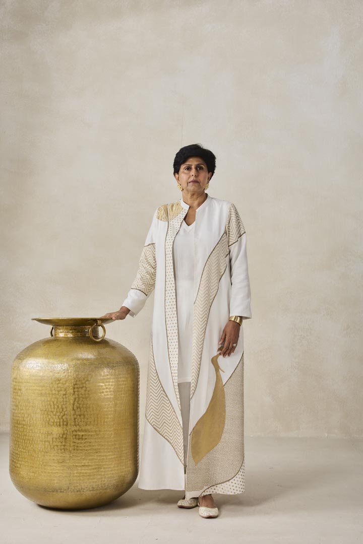 Ivory Chanderi Long Jacket Style Kurta Set - Elegant Ethnic Wear
