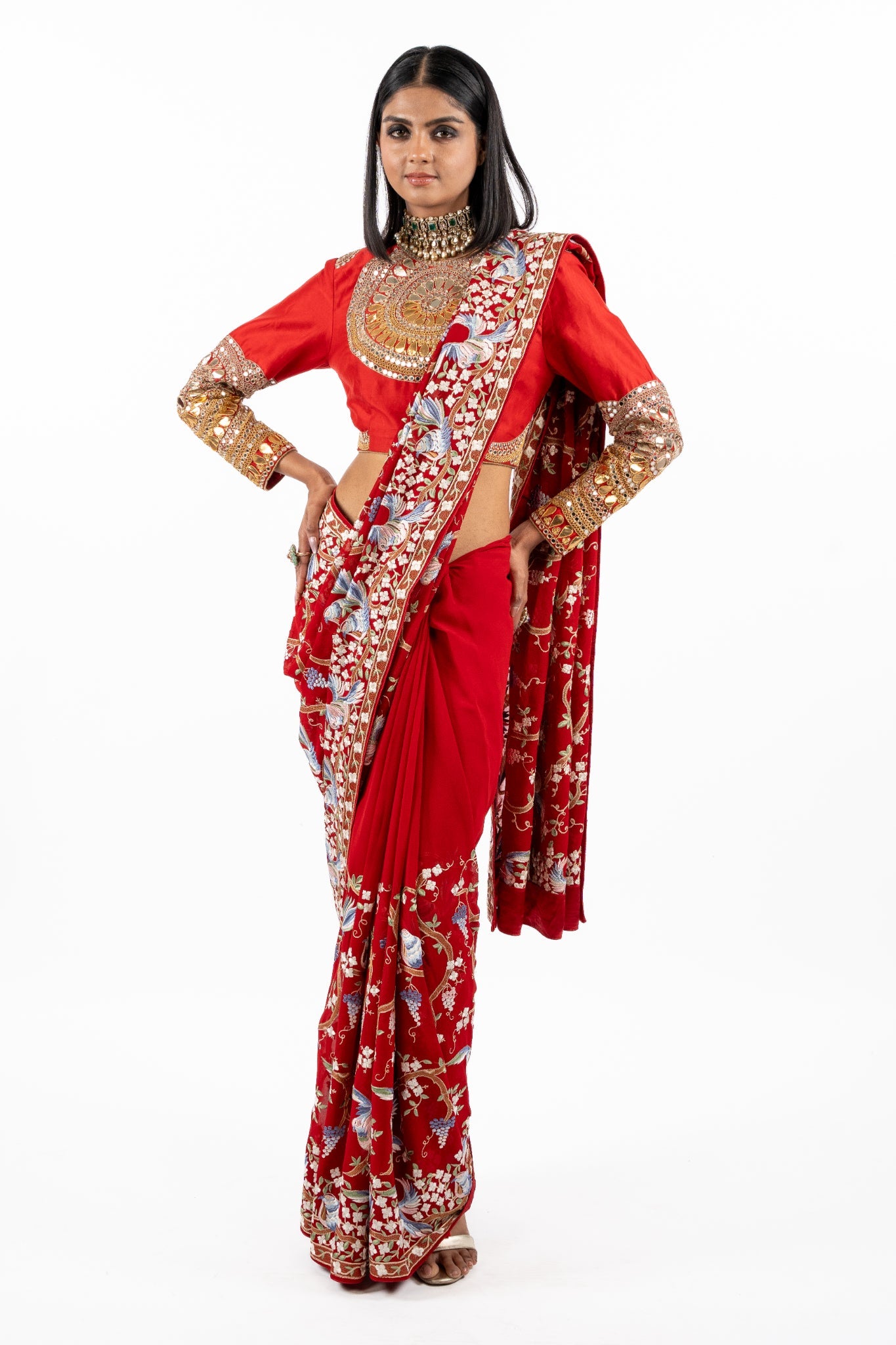 Crimson Couture Embroidered Saree