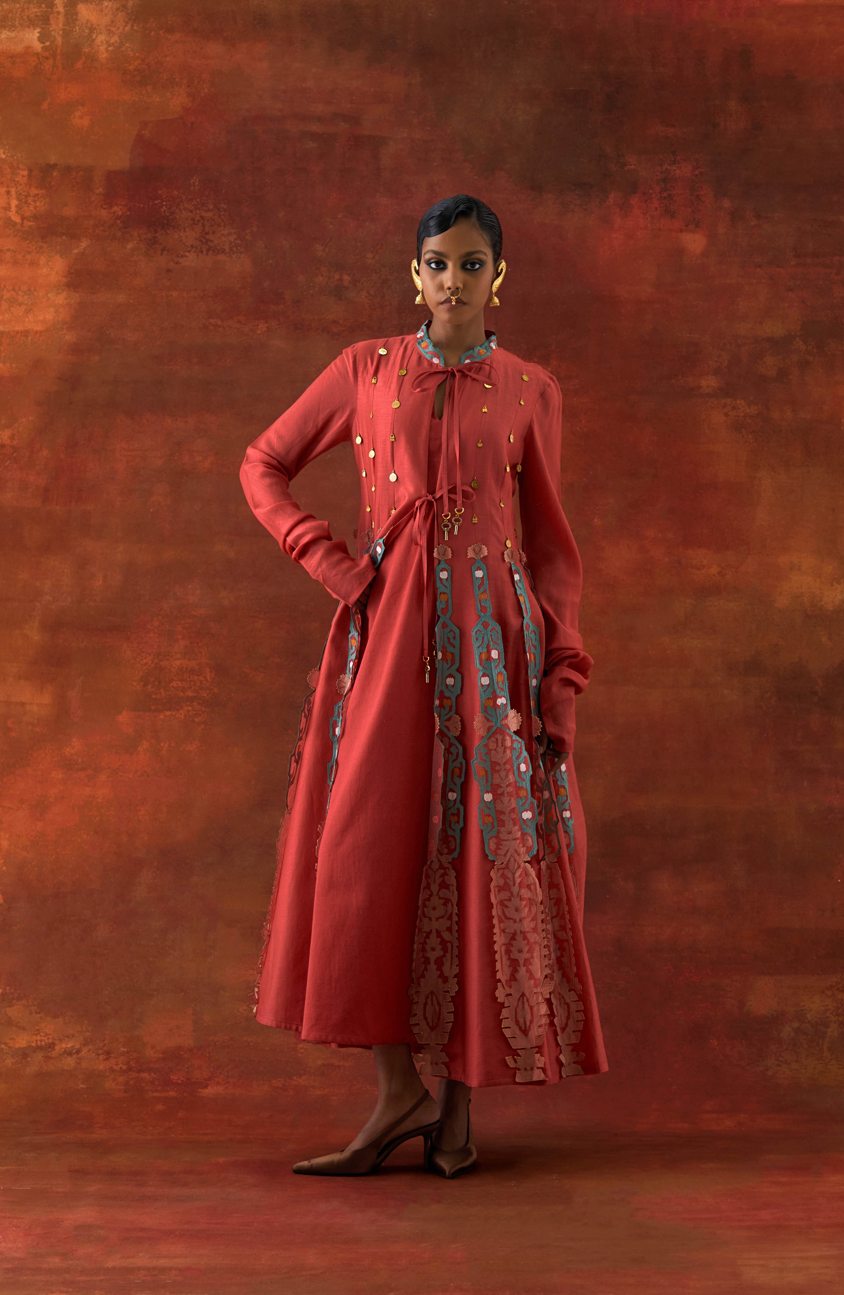 EMBROIDERED KALIDAR WITH SLEEVLESS INNER - image 1