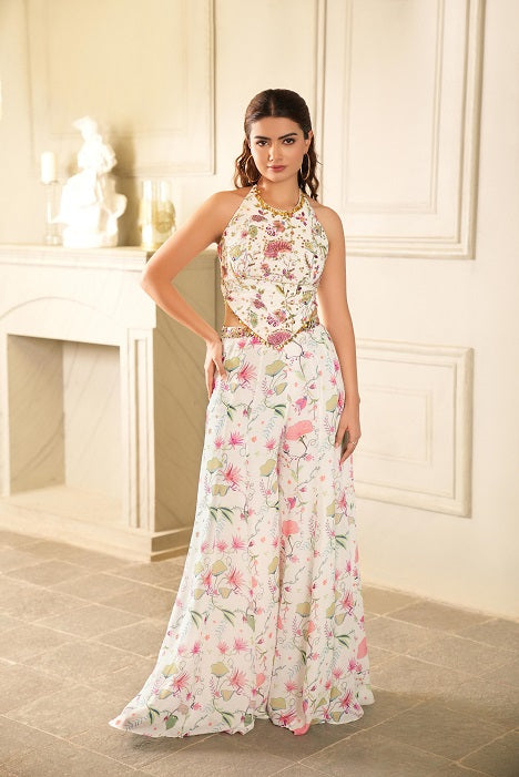 Floral print sharara set