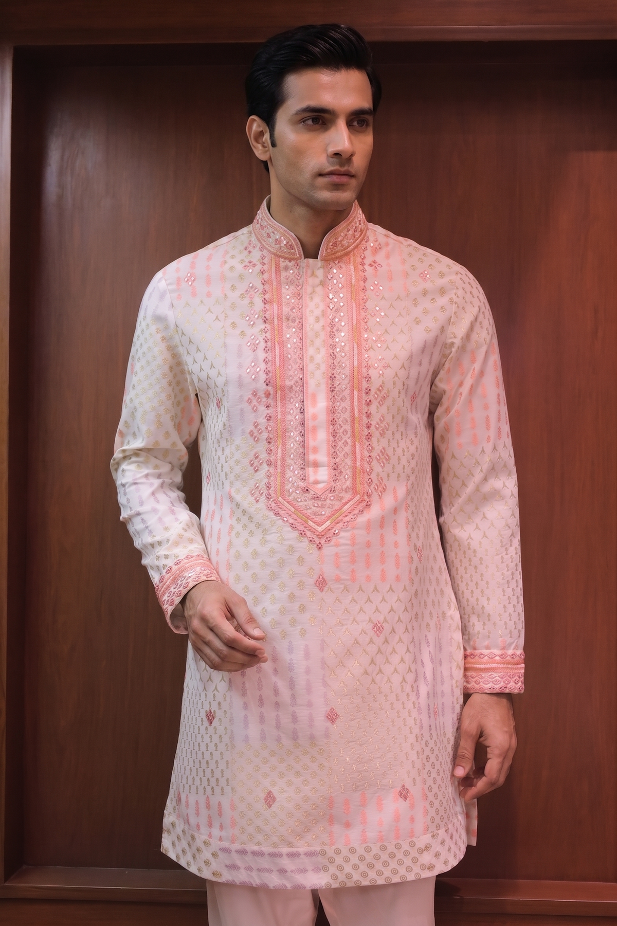 Ivory Jacquard Kurta