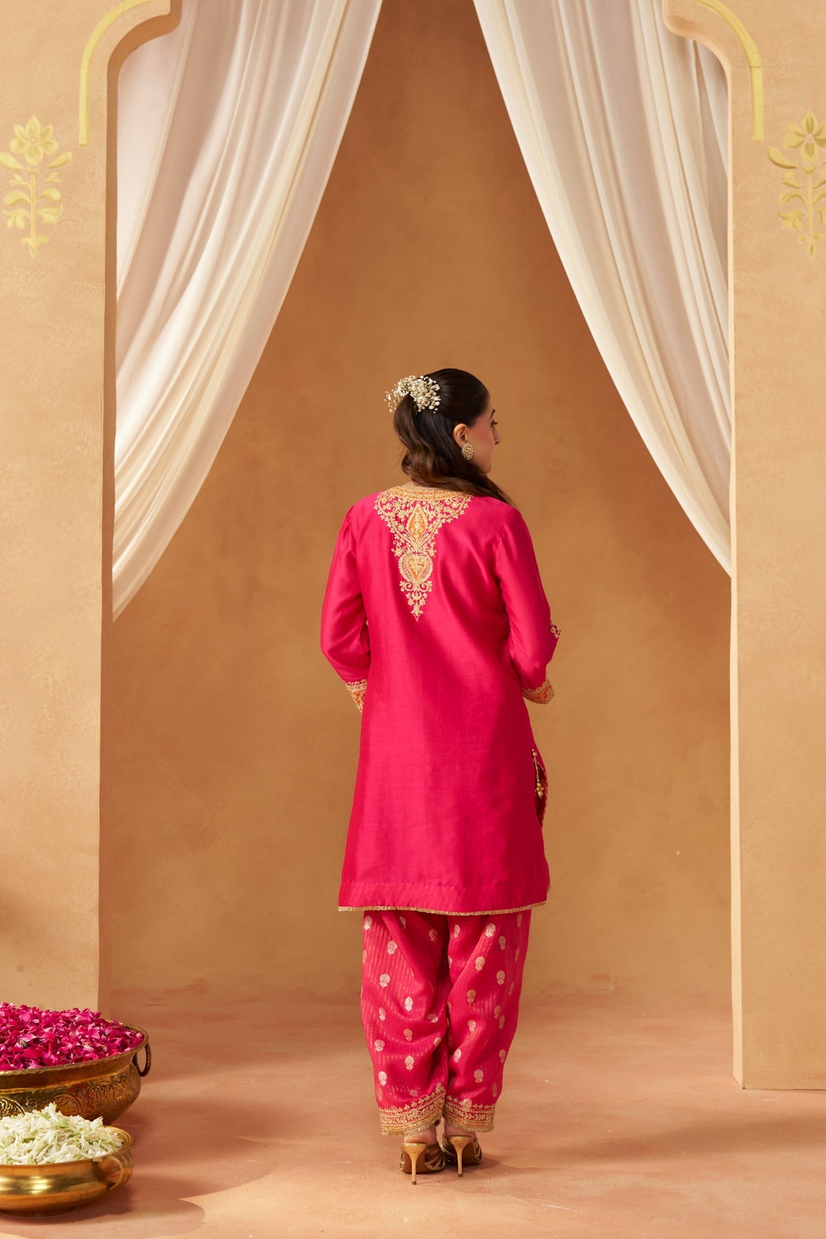 Adeela Hotpink Kurta with Salwar and Dupatta