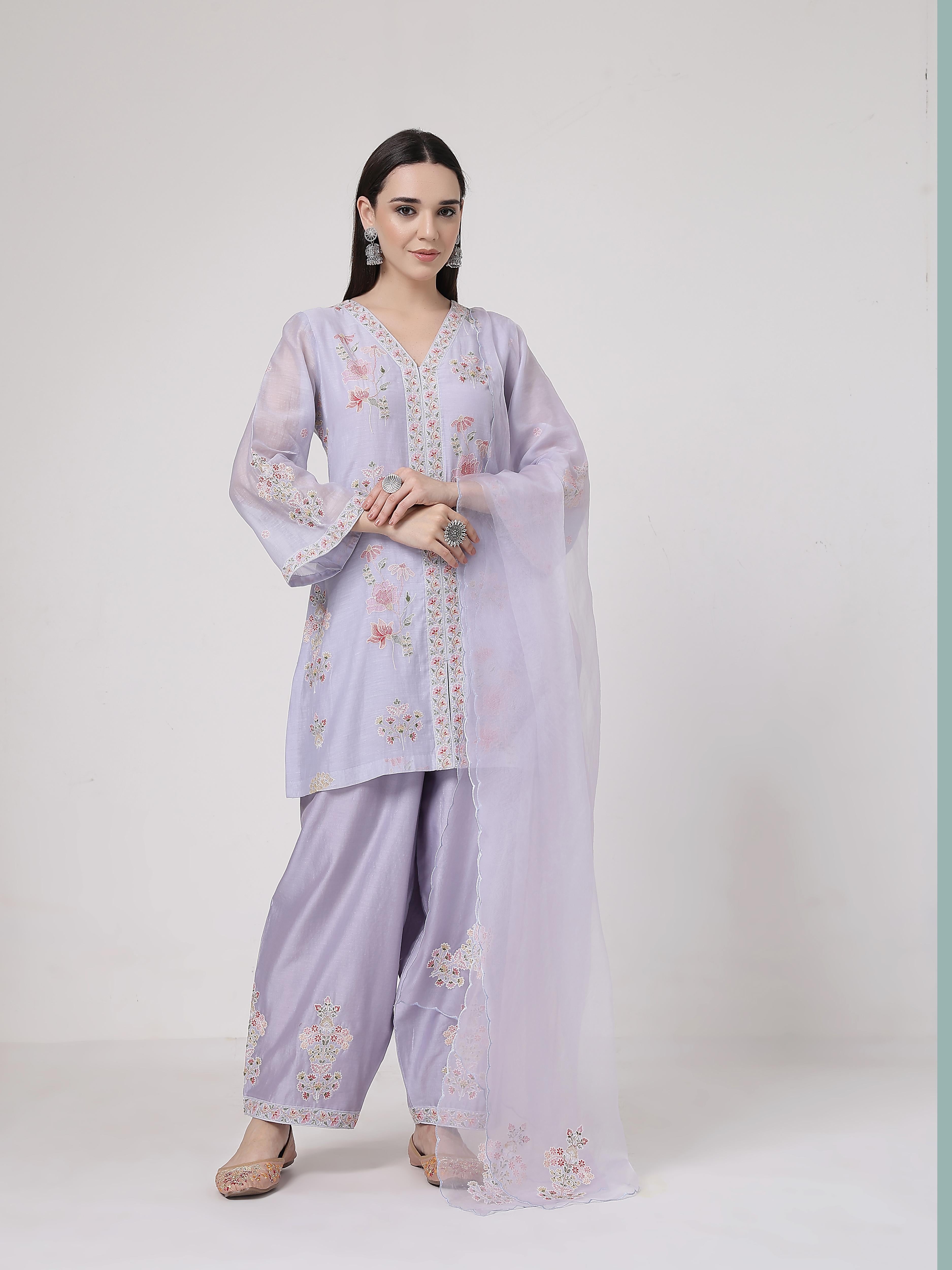 Mauve A-line Suit Set