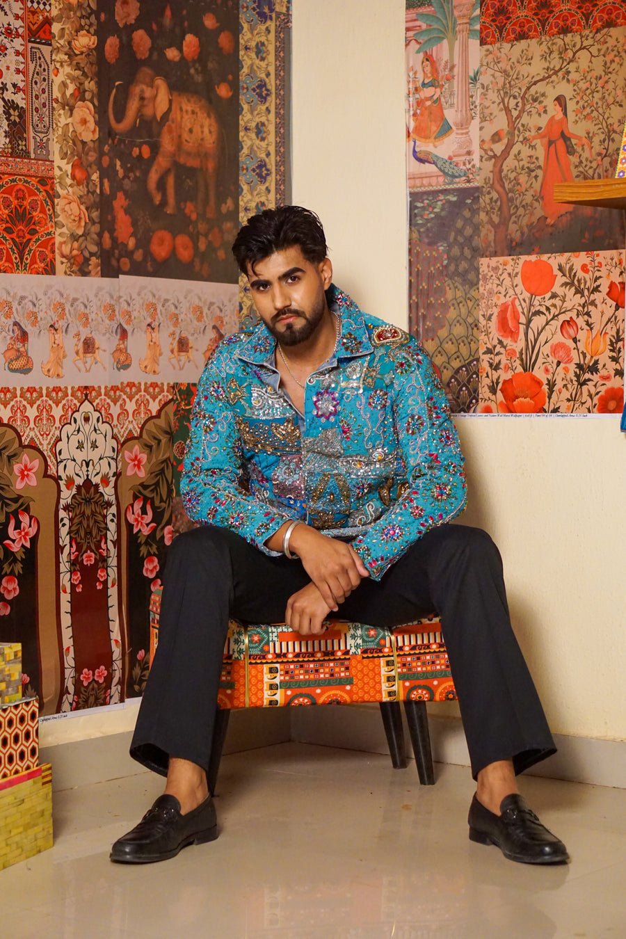 Zar-e-Firoza Regal Embellished Luxury Shirt Jacket for Weddings