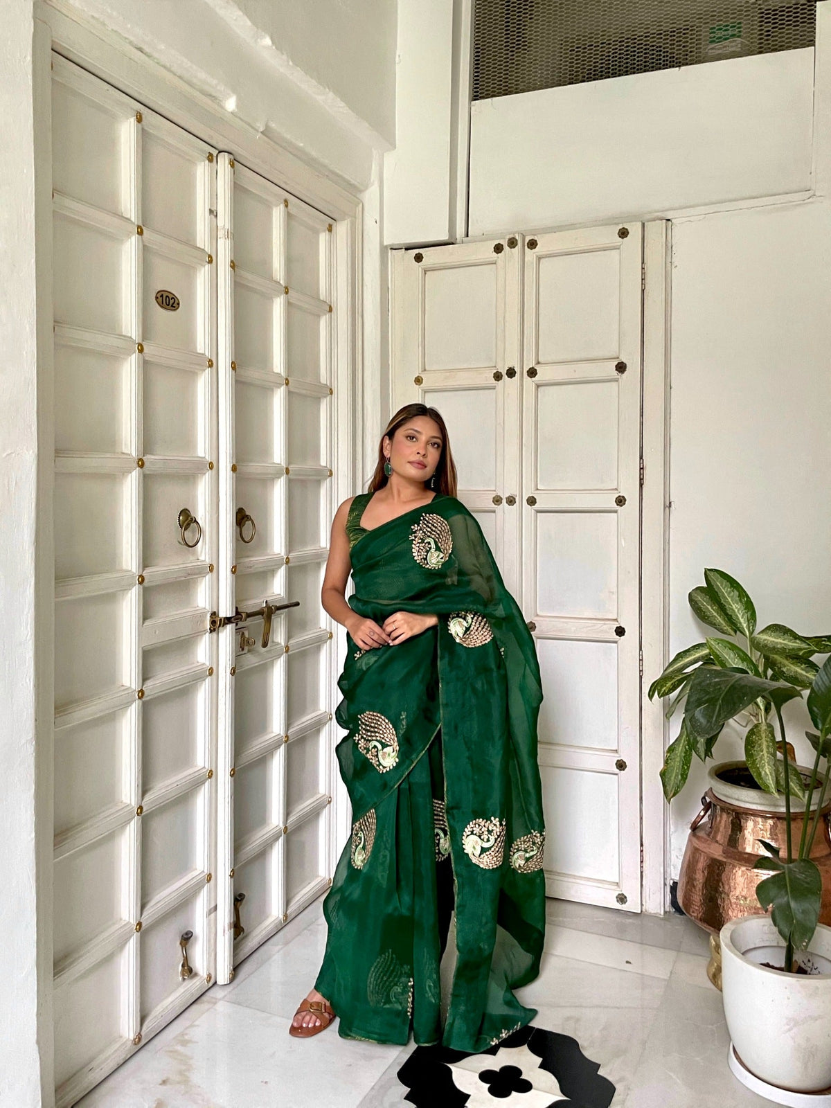 Peacock Boota Saree
