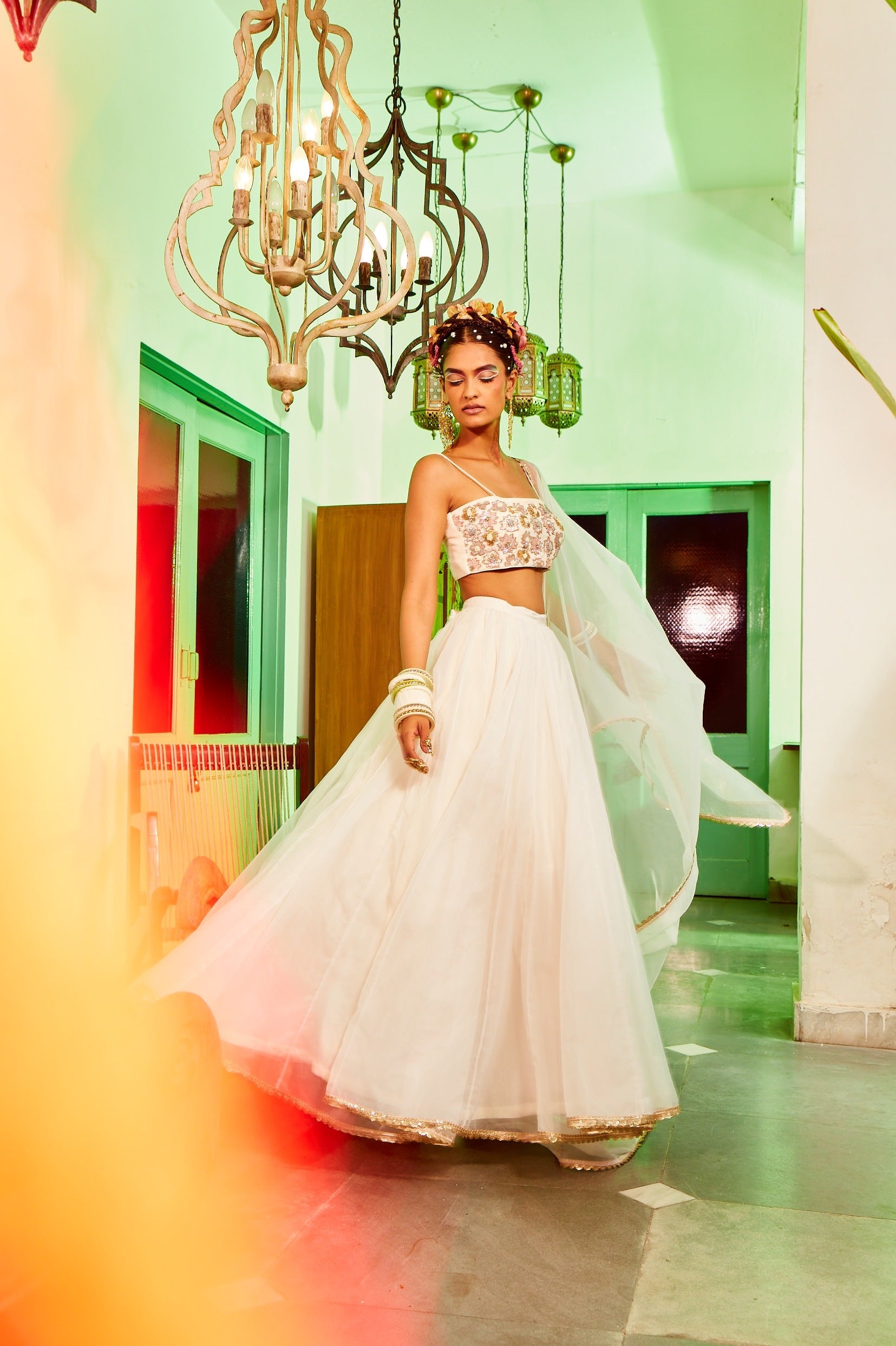 Ivory Lehenga Set