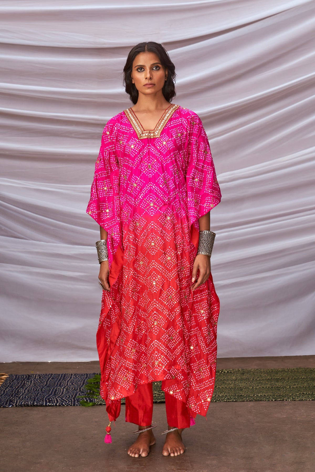 Ombré Bandhani Kaftan