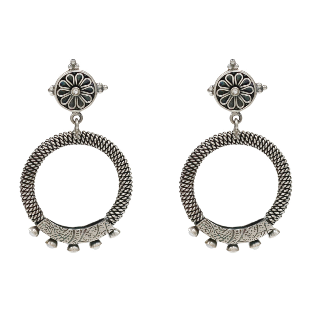 Handcrafted Tribal Silver Hoops by Sangeeta Boochra