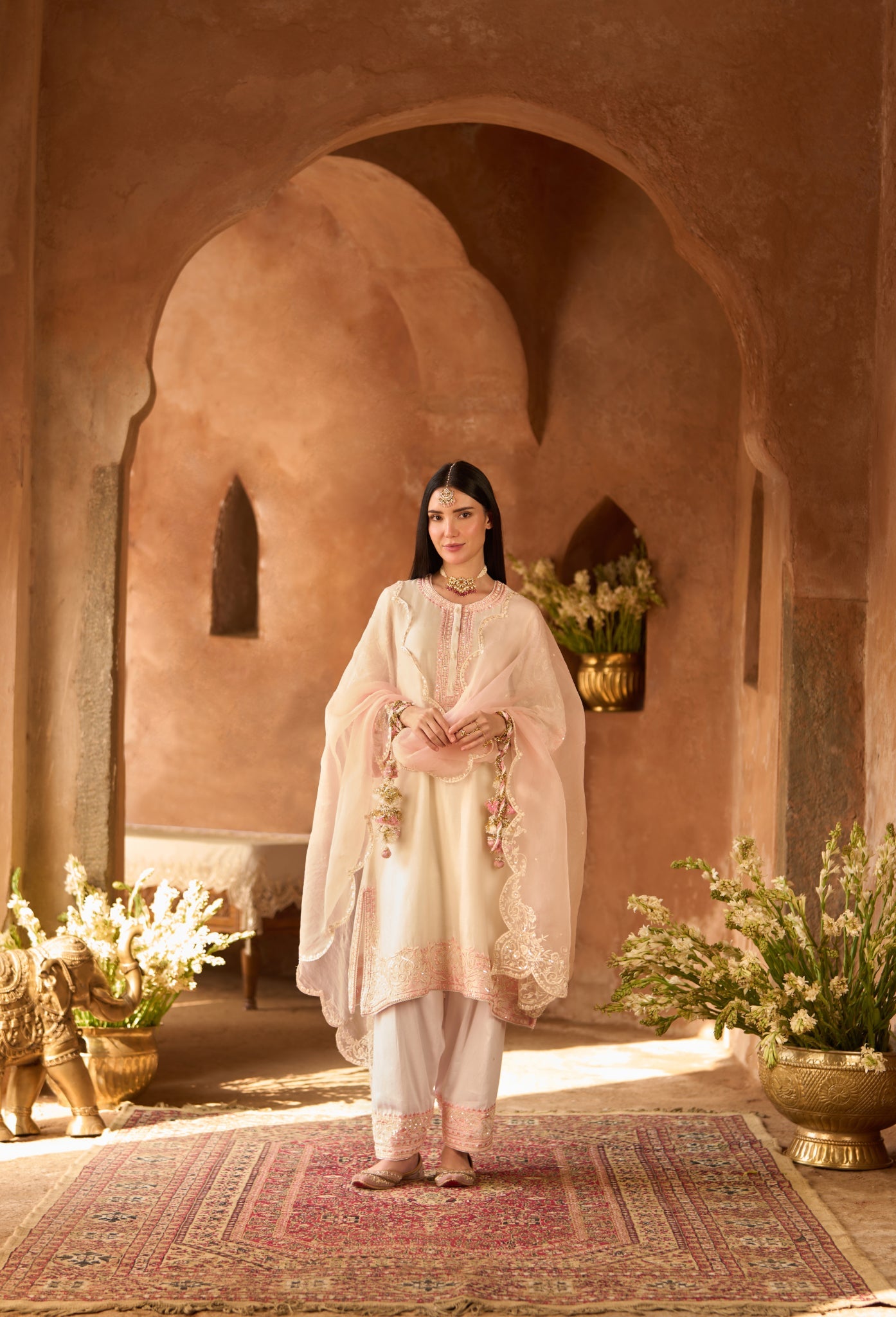 ARSHIYA - DAISY IVORY WITH PINK CHOGA WITH SALWAR
